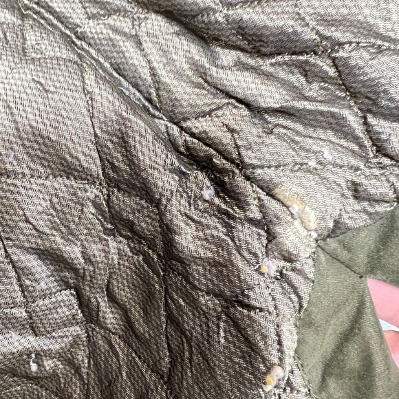 Vtg Burberry Women Green Beige Long Sleeves Zip Snap Coat Jacket Sz 40 US 6 - Picture 7 of 9